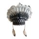 thumbnail image 1 of Sombrero de jefe indio nativo americano, tocado decorativo para presentaciones escénicas Blanco y negro, 1 of 9