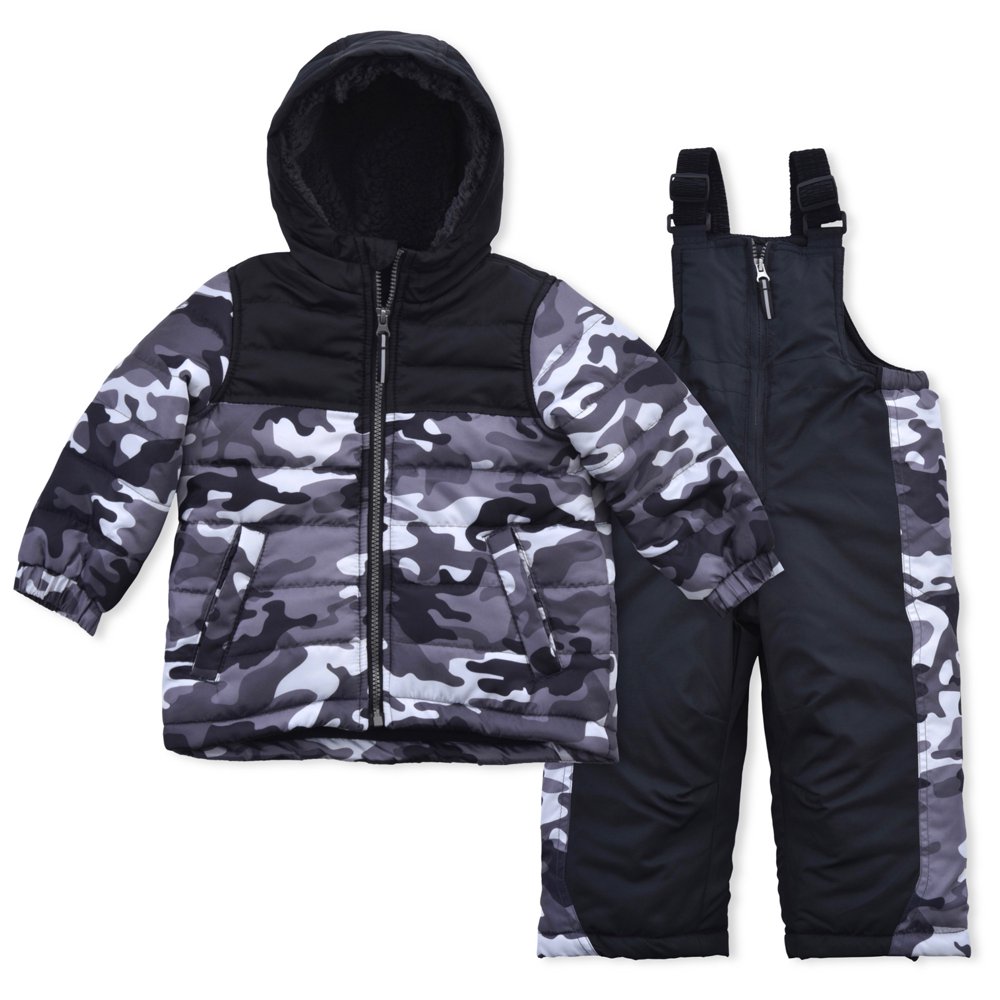 Arctic Quest Arctic Quest Boy's Color Block Puffer Jacket and Ski Bib