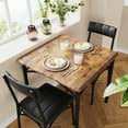 thumbnail image 4 of Luku Wood Kitchen Room Table Set with 2 Upholstered Chairs - Stylish Dining Set for Small Spaces, 4 of 7
