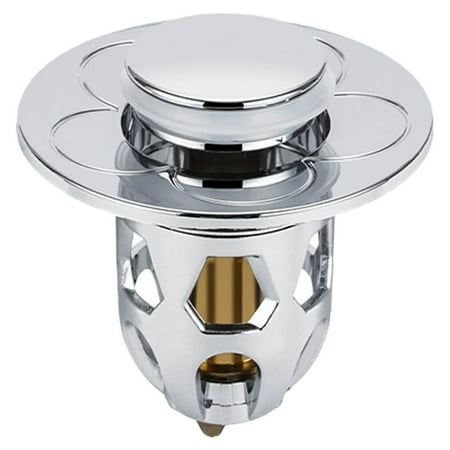 

Universal Bathroom Sink Stopper Easy to Clean One-click Easy Drainage for 1.34-1.57 inch Drain Holes Silver