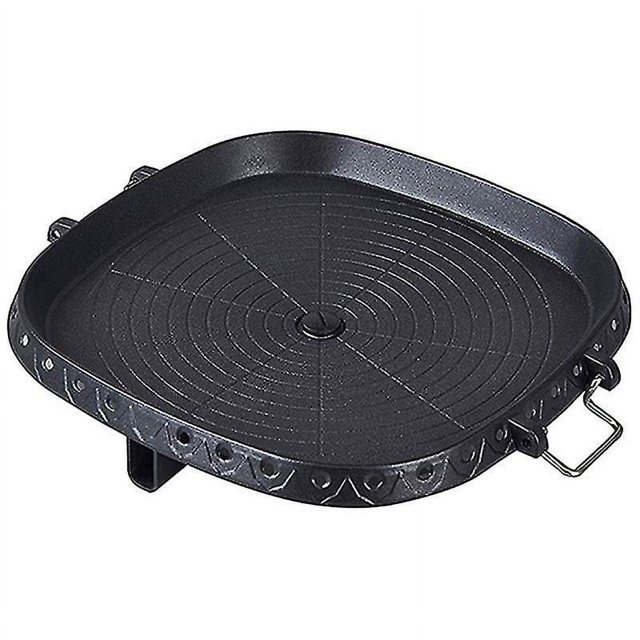 Parrilla coreana antiadherente cuadrada, sartén para barbacoa, plato caliente portátil, revestimiento de piedra, horneado al aire libre para el hogar
