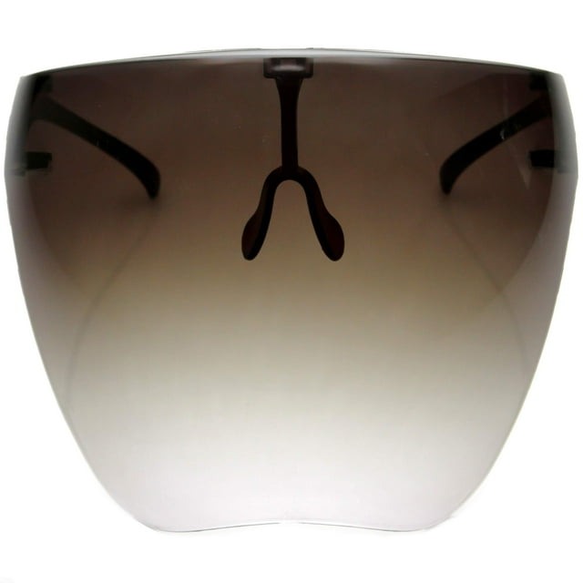 zeroUV - Protective Face Shield Full Cover Visor Glasses/Sunglasses (Anti-Fog/Blue Light Filter) (Smoke/Fade)