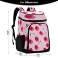 thumbnail image 2 of 36 Can Capacity Insulated Backpack Cooler Lunch Bag for Picnics, Camping Red Cherries, 2 of 7