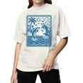 thumbnail image 2 of Tropical Dolphins and Palm Scene Women's T-shirt, 2 of 3