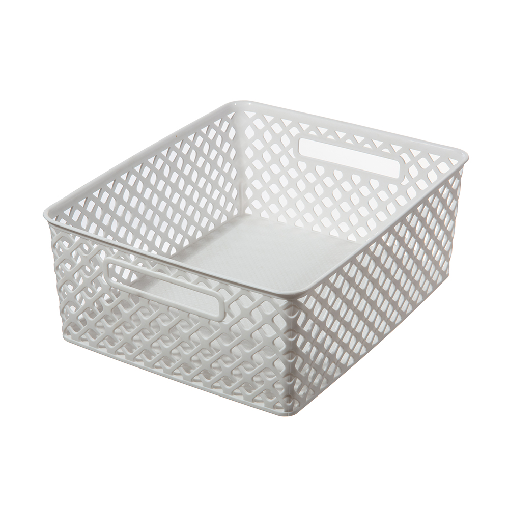 Mainstays Medium White Decorative Storage Basket - Walmart.com