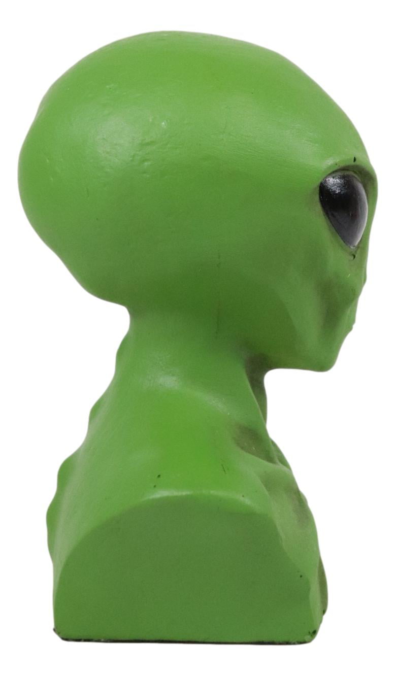 UFO Green Extraterrestrial ET Roswell Alien Head Bust Skull Figurine Collectible 