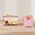 thumbnail image 3 of Qaba Kids Storage Chest with Safety Hinges and Flip-Top Lid, Pink, 3 of 10