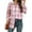 Pink, variant on Womens Casual Cuffed Long Sleeve Boyfriend Button Down Plaid Flannel Shirt Tops