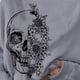 thumbnail image 3 of Sudadera con cuello Disfraz fácil Atlético Ropa suelta Suéteres casuales Camisas divertidas Tops Sudaderas con capucha para Halloween - Gris Media Cara L Yinane Sudaderas, 3 of 5