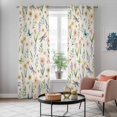 thumbnail image 6 of Kitchen Curtains 84 Inch Length 2 Panels, Spring Floral Grommets Window Treatment Curtain, Elegant Pastoral Flowers Dragonfly Retro Thermal Curtains Drapes for Living Room/Bathroom, 6 of 9