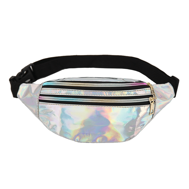 Fanny Packs para mujer Festival Party Rave Shiny Phanny Pack Viajes Senderismo Cintura Packssilver