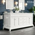 thumbnail image 2 of Eviva Elite Princeton 72" White Double Sink Bathroom Vanity w/ Double Ogee Edge White Carrara Top, 2 of 5