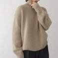 thumbnail image 4 of Warm Thick High Neck Loose Women Knitted Sweater Casual Oversized Pullover Tops For Winter Fashion Outerwear Chic Fall Sweaters Women, 4 of 22