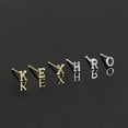 thumbnail image 2 of QQTDFG 925 Sterling Silver Initials Letter Nose Bone Ring Piercing Stud A4372-1 Single Piece-M-Silver, 2 of 9