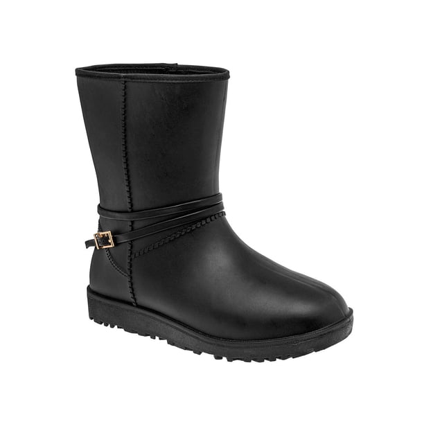 Botas de lluvia color negro exterior sintético, ajuste con 1 tiempo, construcción vegano RBBASICS 2646