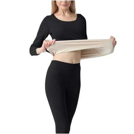 

Yoslce Thermal Underwear Thermal Underwear For Women Women S New Face German Velvet Double-Sided Brushed Cation Autumn Clothes Trousers Heat Generation Thermal Underwear Suit