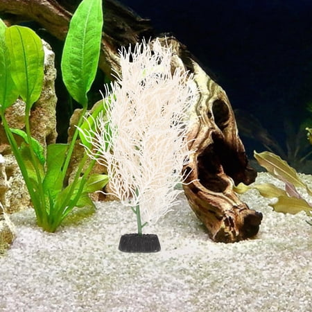 RENACLIPY Realistic White Fake Hornwort Plant for Aquarium Decoration and Home Display