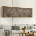 thumbnail image 2 of Large Framed Canvas Print Intricate Floral and Pineapple PatternWall Art Decorative Ready to Hang Painting for Living room Bedroom 60x20 inches Natural Frame, 2 of 7