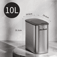 thumbnail image 4 of MRBIN Stainless Steel Motion Sensor Trash Can Bathroom, 10L / 2.6gal Slim Garbage Can with Lid Smart Trash Bin, Automatic Garbage Bin Touchless for Restroom, Vanity, Rv, Eclipse Grey, 4 of 9