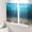 Blue, variant on Sheer Curtains 45 Inch Length 2 Panels Set for Kitchen, Light Blue Ocean Waves Semi Sheer Curtains for Windows, Summer Beach Coastal Abstract Voile Window Treatments Rod Pocket Curtain