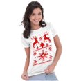 thumbnail image 3 of Ugly Christmas Reindeer Pattern Womens Slim Fit Graphic Tee Brisco Brands S, 3 of 5