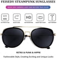 thumbnail image 3 of Gafas de sol retro steampunk redondas steampunk con doble puente A, 3 of 5