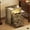 Dark Rustic Oak, variant on Nightstand with Charging Station,Farmhouse End Side Table with 3 Drawers and Open Storage,Smart Bedside Table with LED Light & Human Sensor for Bedroom,White