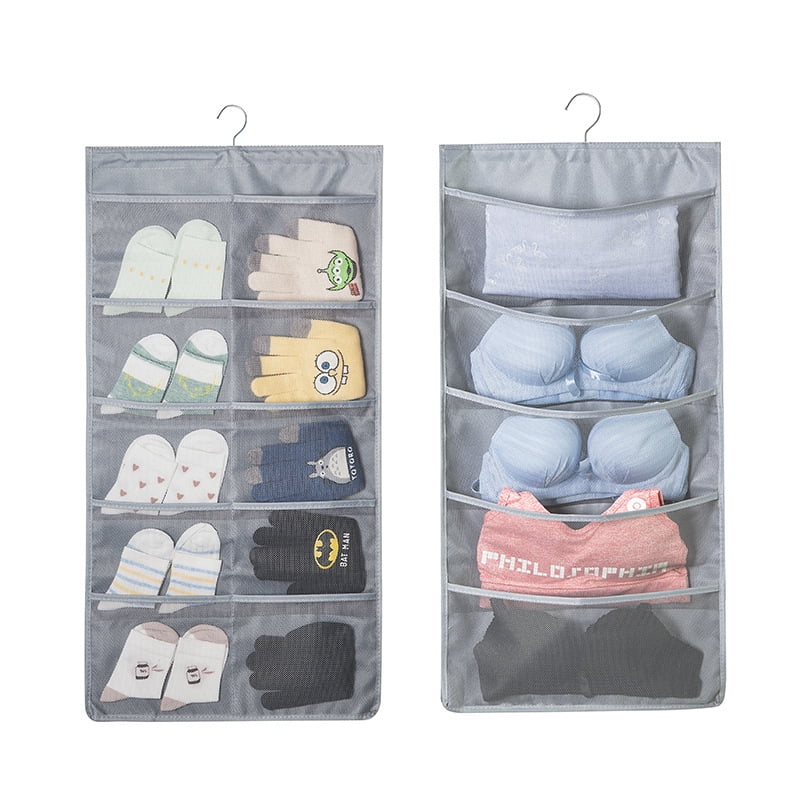 Dual-Sided Multi-Pocket Hanging Closet Organizer Bra Underwear Stocking Sock Storage Bag Home Organizer with Hanger 01 