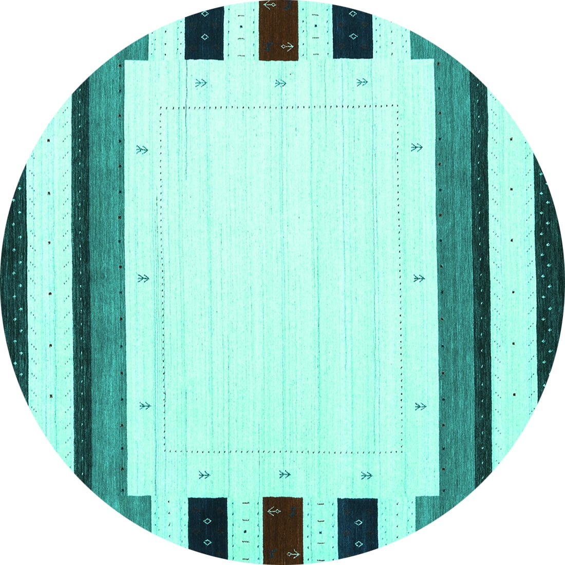 Ahgly Company Indoor Round Solid Turquoise Blue Modern Area Rugs, 7 ...