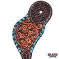 thumbnail image 2 of Hilason Leather Spur Strap Western Floral Dark Brown Hand Paint, 2 of 4