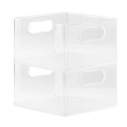 Refurbished The Home Edit THEX12980057075 Open-Front Bins, 10" x 10" x 6" Plastic Modular Storage System, 2 Pack