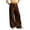 Brown, variant on Glisme Girls Pants Kids Solid Color Corduroy Wide Leg Pants Button Front Zipper Straight Pants With Pockets For Teen Youth Trend Trousers Size 5-6 Years Beige