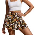 thumbnail image 3 of HELLHERO Skull Flower Web Built-in Shorts Athletic Skirt, Side Pockets 2 Side Pockets Polyester Spandex Athletic Skort for Golf Tennis Daily Wear, 3 of 9