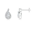 thumbnail image 2 of ANGARA Lab Grown Diamond Earrings with Swirl Frame for Women in 14K White Gold (Size-6x4mm| Color-F-G| Clarity-VS) | April Birthstone, Anniversary, Jewelry Gift for Women | Lab-Grown Diamond Earrings, 2 of 7