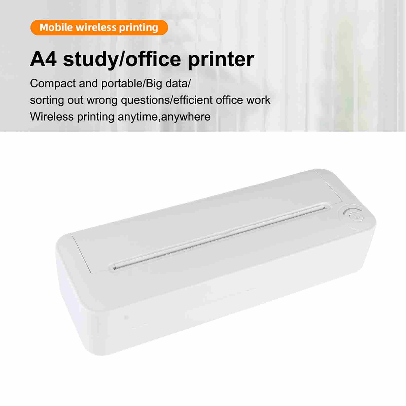 Printers A4 Portable Paper Printer Thermal Printing Wireless BT Connect Compatible With IOS And  Mobile Photo Printer Support 210mm Wide For Outdoor Travel Home Office