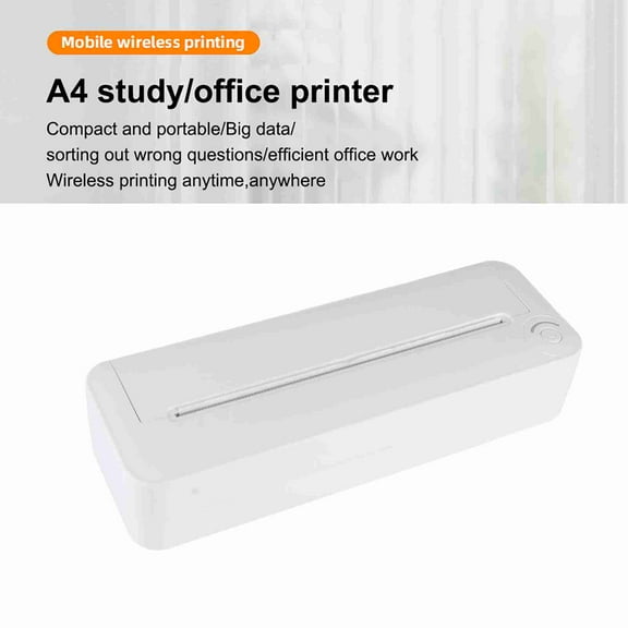 A4 Portable Paper Printer Thermal Printing Wireless BT Connect Compatible With IOS And  Mobile Photo Printer Support 210mm Wide For Outdoor Travel Home Office Printing