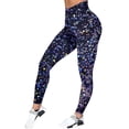 thumbnail image 3 of MKLEKYY Pantalones de yoga ajustados con estampado brillante y largo Mardi para mujer, 3 of 4