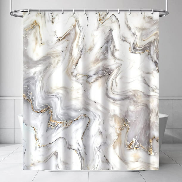 HBlife Marble Shower Curtain, Abstract Modern Shower Curtain for ...