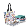 thumbnail image 2 of FORMRS Womens Canvas Tote Bag with Zipper Inner Pocket Shoulder Handbag, Purple Wildflower Pattern, 2 of 7