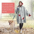 thumbnail image 4 of Wearable Oversized Blanket,Gray Christmas Cardinal Bird Pattern Wearable Blanket Hoodie for Adults,Cozy Hooded Blankets with Super Pockets,Super Warm Fuzzy Pullover for Women & Men, 4 of 6
