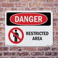 thumbnail image 5 of Restricted Area OSHA Danger Rigid Plastic Sign 24 Inch x 18 Inch - 10 Pack, 5 of 8
