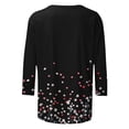 thumbnail image 4 of DeHolifer Womens Tops Dressy Casual Scoop Neck 3/4 Sleeve Shirts Graphic Comfy 1/2 Sleeve Top Vintage Shirt Spring Outfit Black S, 4 of 5