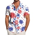 thumbnail image 2 of UngA 250th Anniversary Shirt, Men's American Flag Hawaiian Shirt Patriotic Short Sleeve Button Down Tshirts 4th of July Summer Beach Outfit (Blue,XL), 2 of 6