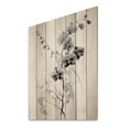 thumbnail image 2 of Designart "Oriental Design Elegant Floral Sketch I" Asian Print on Natural Pine Wood, 2 of 5