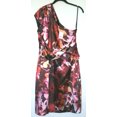 thumbnail image 1 of TAHARI Danika DRESS M28VL602 One Shoulder REDS Florals ABSTRACT 14 $248, 1 of 1