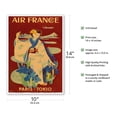 thumbnail image 2 of Paris-Tokyo - France - Japanese Geisha in Kimono - Vintage Airline Travel Poster by Yasukazu Tabuchi c.1952 - Master Art Print 10in x 14in, 2 of 4