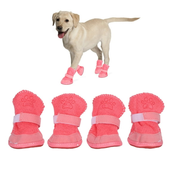 Dog Boots, Winter Warm Plush Cloth Outdoor Pet Shoes, Rubber Pet Shoes For Dog Boots Dog Boots