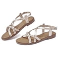 thumbnail image 2 of Ataiwee Women's Flat Slide Sandals - Fashion Adjustable Cross Strappy Braided Flat Summer Shoes., 2 of 6