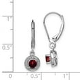 thumbnail image 4 of Auriga Fine Jewelry 925 Sterling Silver Rh-plated Diamond and Garnet Dangle Earrings for Women, 4 of 6