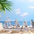 thumbnail image 5 of LAMIRO Wooden Sailing Boat Model Mini,Handmade Vintage Nautical Wood Sailing Boat Decoration,for Table Ornament,Photo Props,Beach Ocean Theme Party and Room Decor, 5 of 7